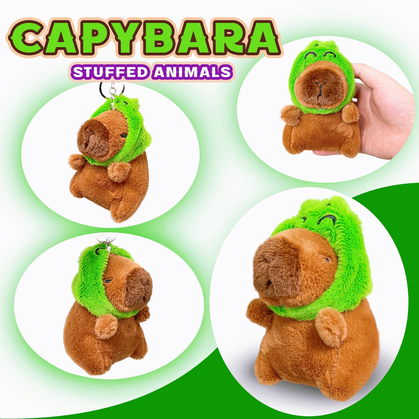 Soft Capybara Plush Toys for Kids and Teens  Cute Stuffed Animals Doll  Kawaii Plushies Keychain  Small Capybara Stuffed Animal Plush Toys for Party Favors  Easter Basket Stuffers