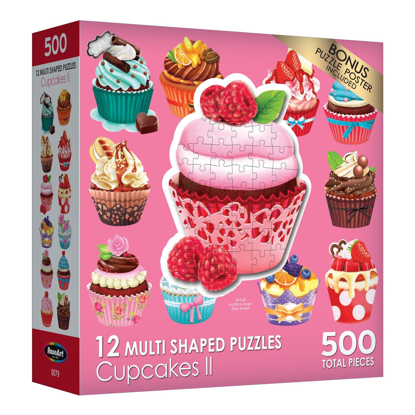 RoseArt Mini Shaped Cupcakes II 500 Piece Jigsaw Puzzle for Adults - Multi-colored Paper