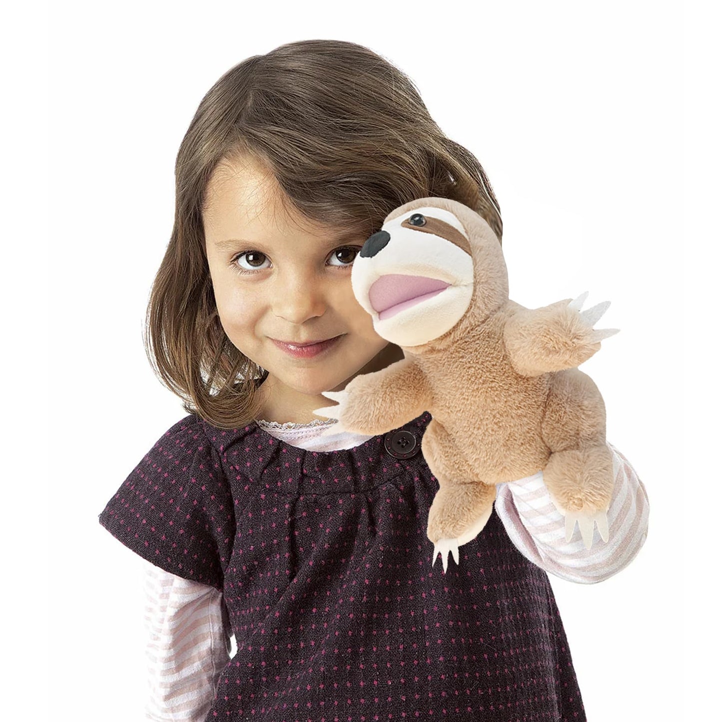 Okegztoa Hand Puppets,10'' Sloth Hand Puppets For Kids,Hand Puppets For Toddlers 1-3 And Kids With Movable Mouth,Sloth Stuffed A