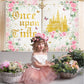 Avezano Once Upon a Time Backdrop Fairytale Book Backdrop Pink Floral Once Upon a Time Banner Ancient Castle Princess Birthday P