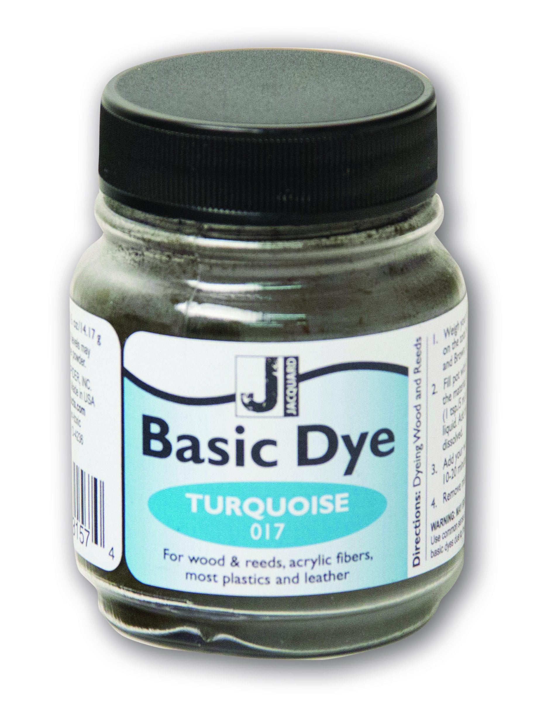Jacquard Basic Dye .5oz - Turquoise - The Perfect Solution for Hard to Dye Materials - Wood - Reeds - Straw - Paper - Leather - 