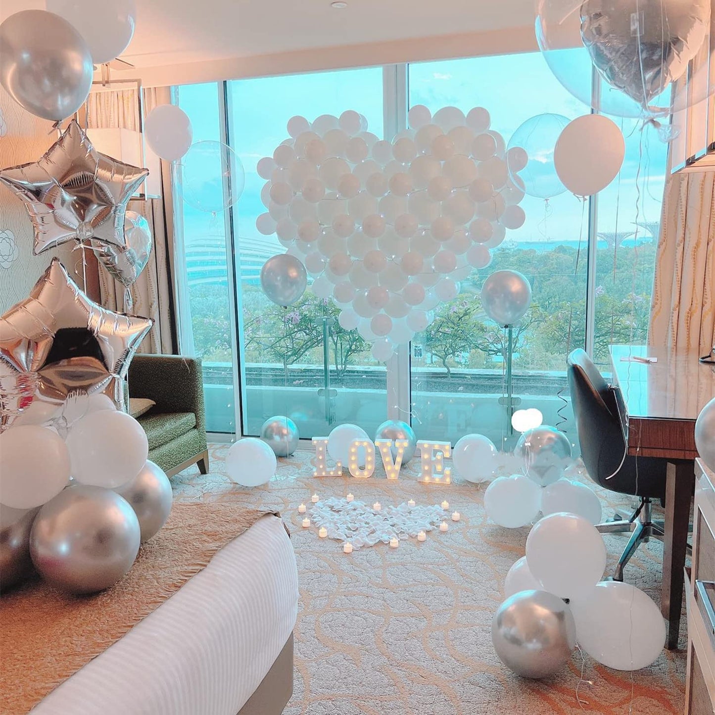 Nisocy White Balloons Arch Kit, 102Pcs 18In 12In 10In 5In Arch Garland For Wedding, Bride Engagement, Festival Picnic, Birthday,