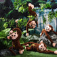 4-Pack 17.8' Hanging Stuffed Monkeys With Hook & Loop Fasteners - Plush Toy Gifts For Teens & Adults, Plush Stuffed Animal Toys Soft Monkey Doll Decoration (Brown)