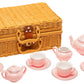 Childrens Porcelain Play Tea Set - 13pcs, Light Pink