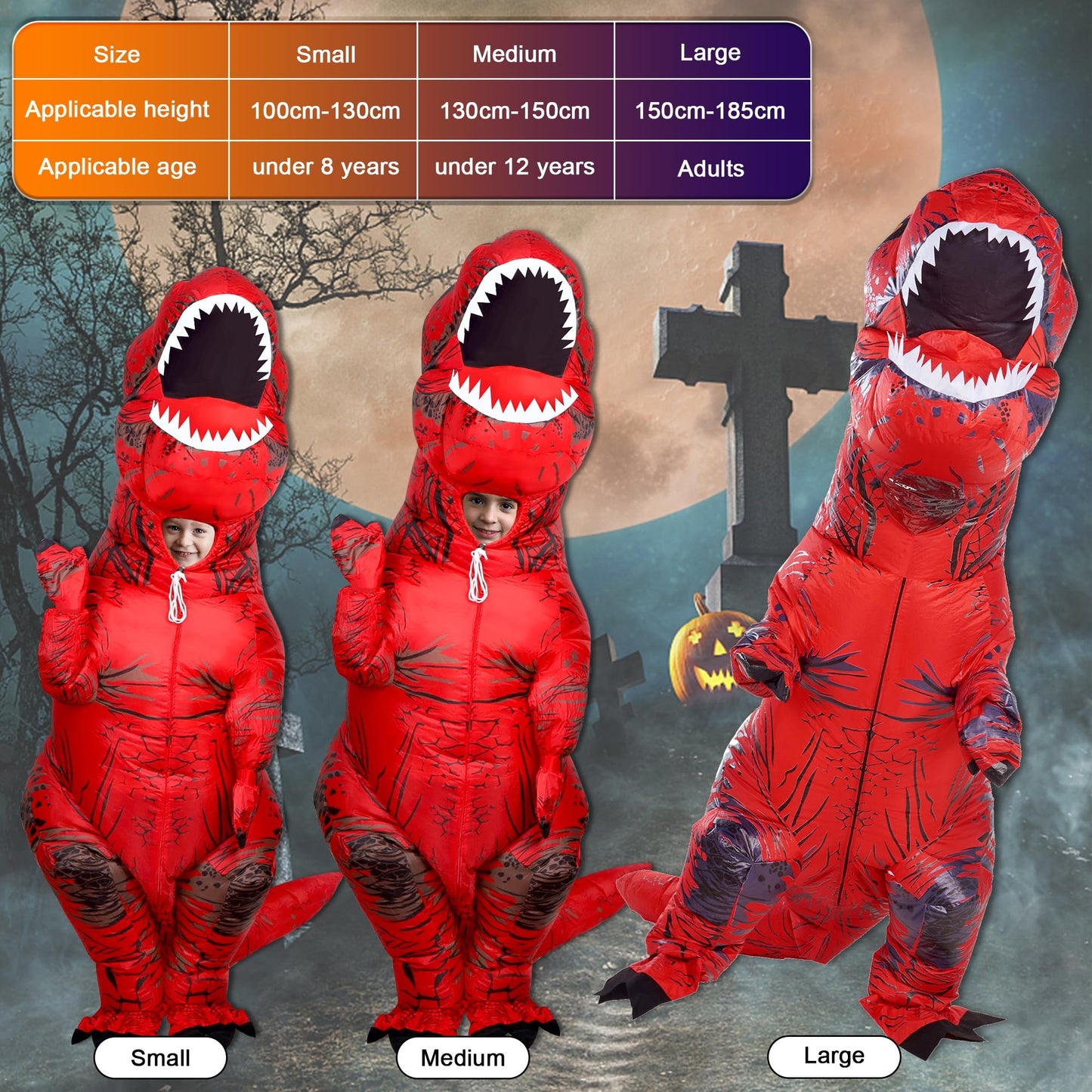 Atdawn Inflatable Dinosaur Costume For Kids, Blow Up Trex Dinosaur Costume, Halloween Costumes For Boys Girls, S