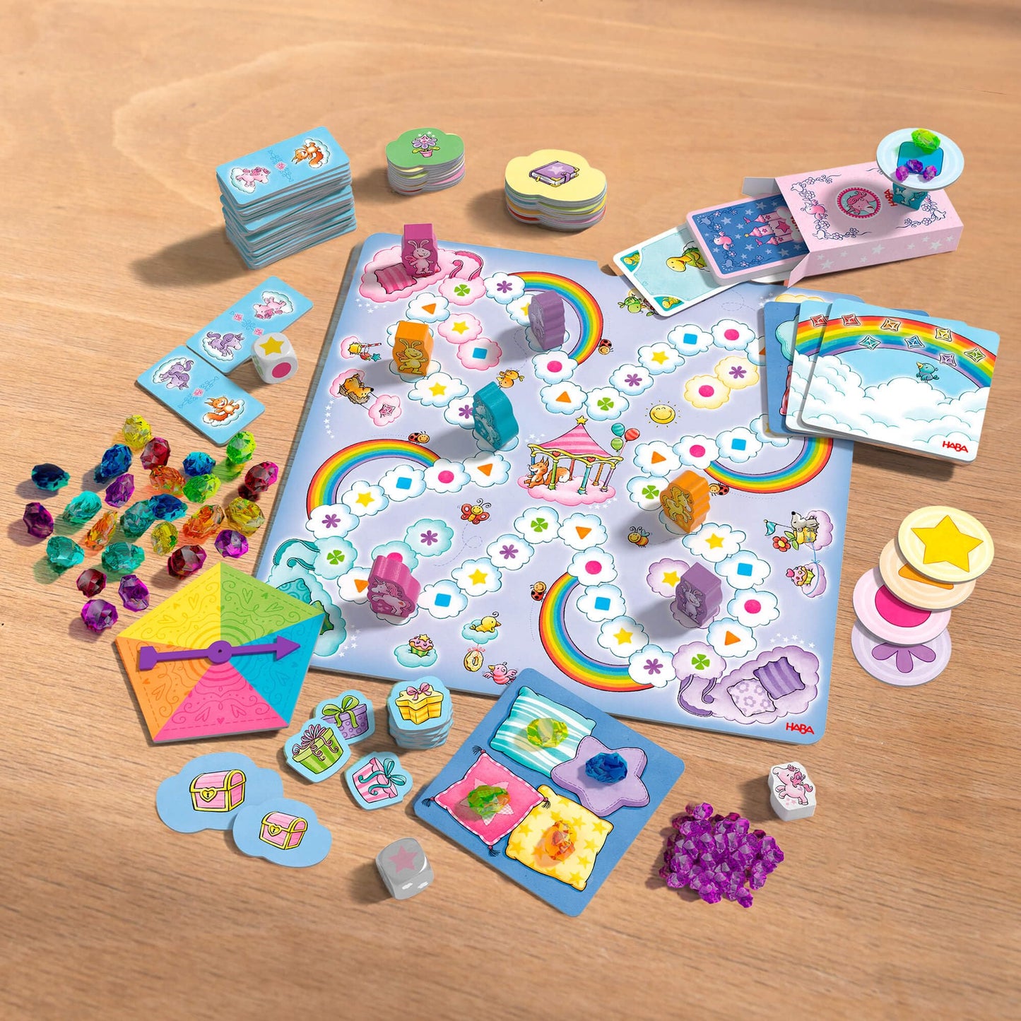 HABA Unicorn Glitterluck Board Game Collection - Fun Family Games for Kids Age 4-8, Multi-color Cardboard