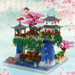 Samyblocks 3600Pcs Micro Mini Blocks Peach Blossom Pond Bonsai Tree Kit,Traditional Architecture Building Blocks,Exquisite Cherr