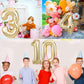 40 Inch Giant White Gold Number 7 Balloon, Helium Mylar Foil Number Balloons For Birthday Party, 7Th Birthday Decorations For Ki