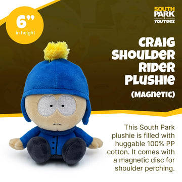 Youtooz Craig South Park 6In Shoulder Rider, Collectible Soft Magnetic Craig Shoulder Rider Plushie From South Park, By Youtooz South Park Collection