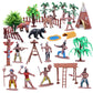 kukifun 31Pcs Native American Village Playset  Assorted Indigenous People Figures with Tepee  Totem Pole  Fence  Trees  Animals  Tribal Cultural History Educational School Project Toys for Kids