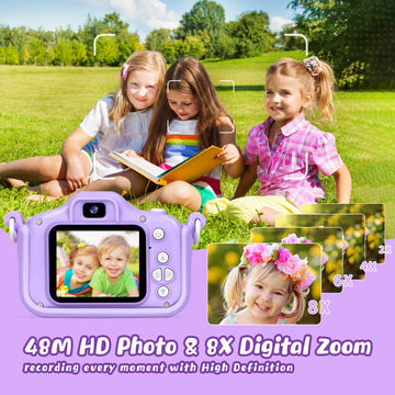 Kizjorya Upgraded 48Mp Kids Camera For Girls Boys 3-12, Video Selfie Camera-Christmas Birthday Gift For Toddler, Hd Digital Came