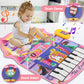 2 In 1 Piano Drum Babies Play Mat, Piano Keyboard & Drum Animal Touch Unicorn Knight Dinosaur Toys, Early Educational Musical Le