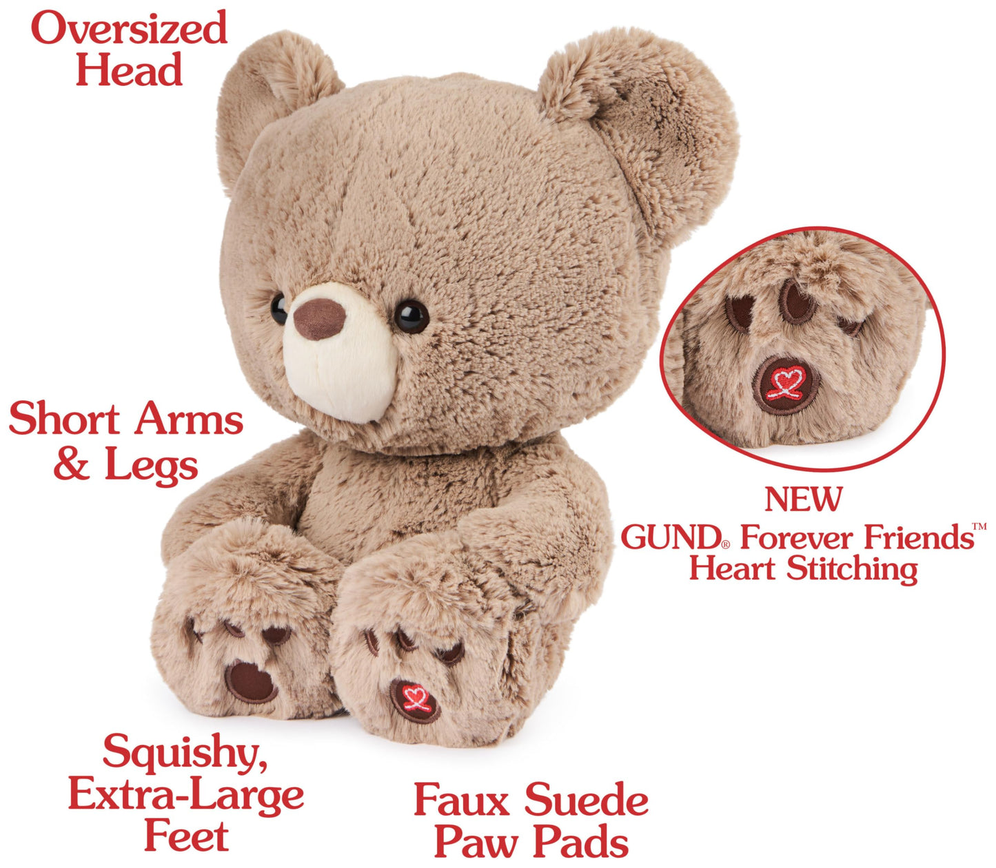 GUND Kai Teddy Bear Plush Toy  enhanced Stuffed Animal for Ages 1 and Up  Taupe  12