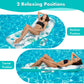 Pool Floats mature-themed Heavy Duty Inflatable Pool Lounger with Adjustable Backrest Cup Holder Floating Pool Tanning Rafts Water Floaty Lounge Lake Beach Party Games