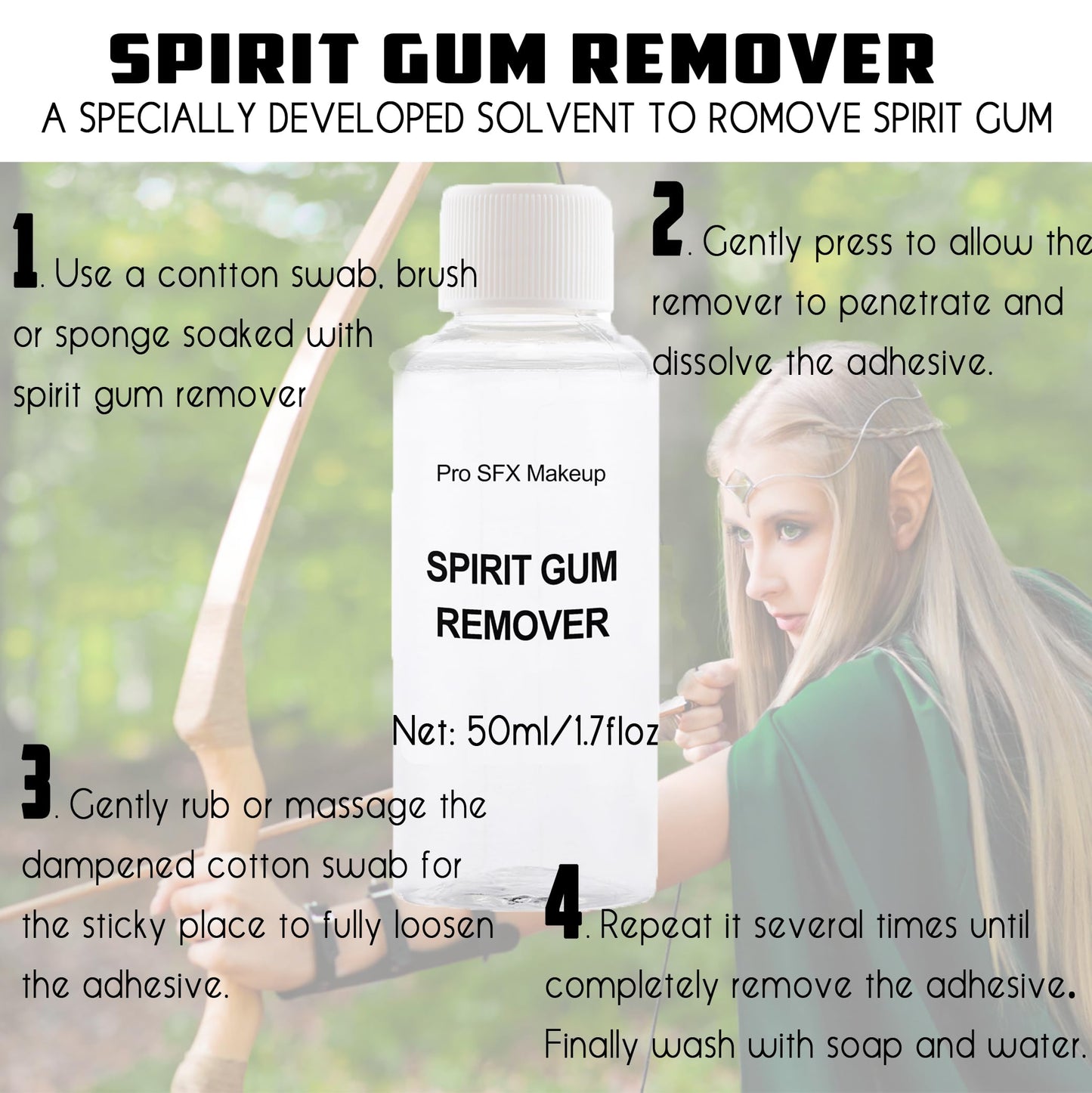 CCbeauty Special Makeup Liquid Spirit Gum Glue and Adhesive Remover Kit for Face, Skin, Body, Stage, Cosplay Makeup Wig Glue for