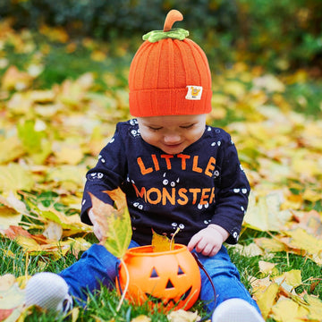 Pumpkin Knitted Beanie Hat Winter Thick Warm Soft Cute Hat Capfor Infant Kids Toddler Boys Girls for Halloween Christmas Orange