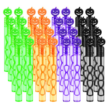 SULOLI 36 Pcs Halloween Bubble Wands, Halloween Pumpkin Mini Bubbles Bulk Toys Party Favors Treat Bag Stuffers Goody Bag Filler 