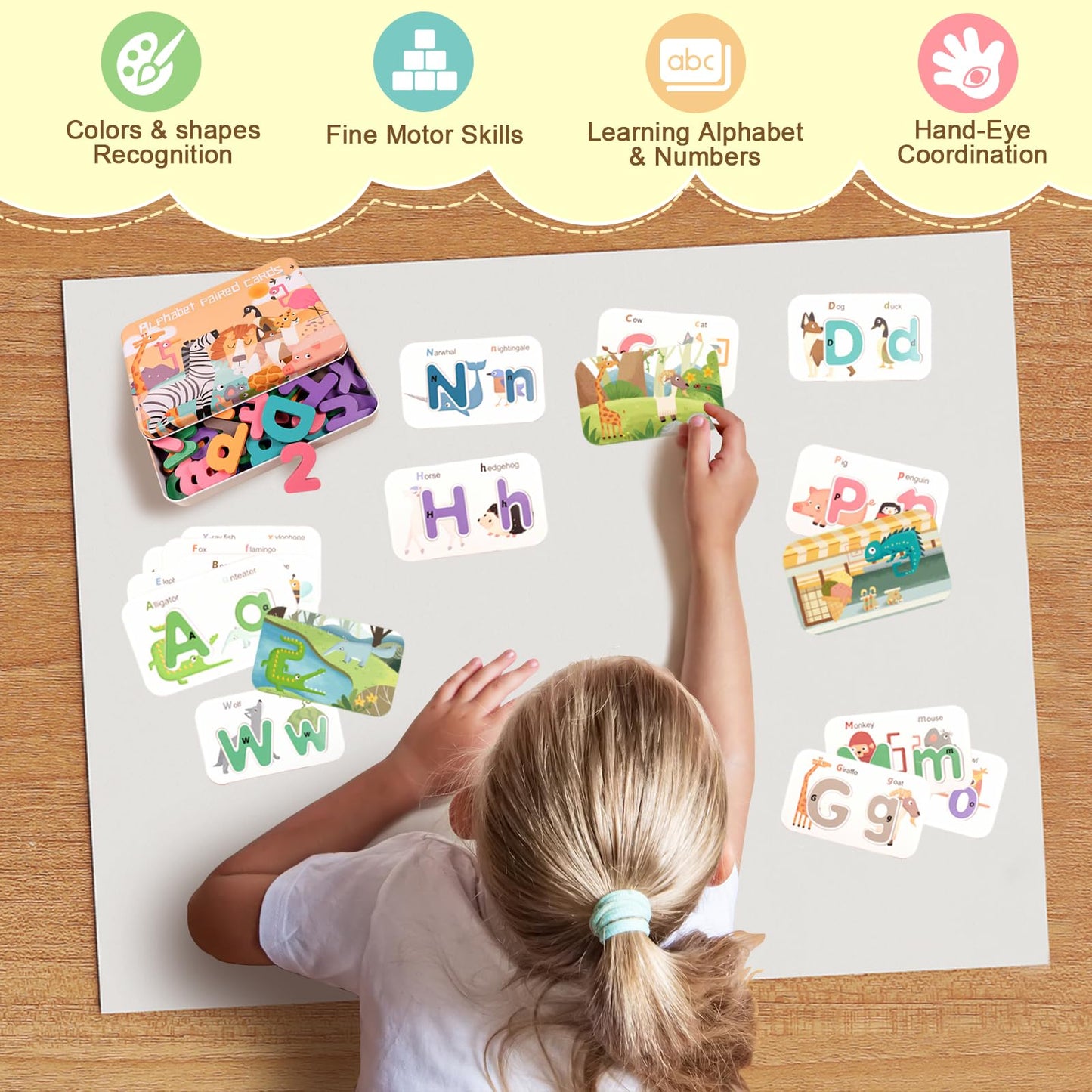 Adena Montessori Number And Alphabet Flash Cards For 3-6 Years Old Toddler,Flash Cards For Montessori Education With Interactive