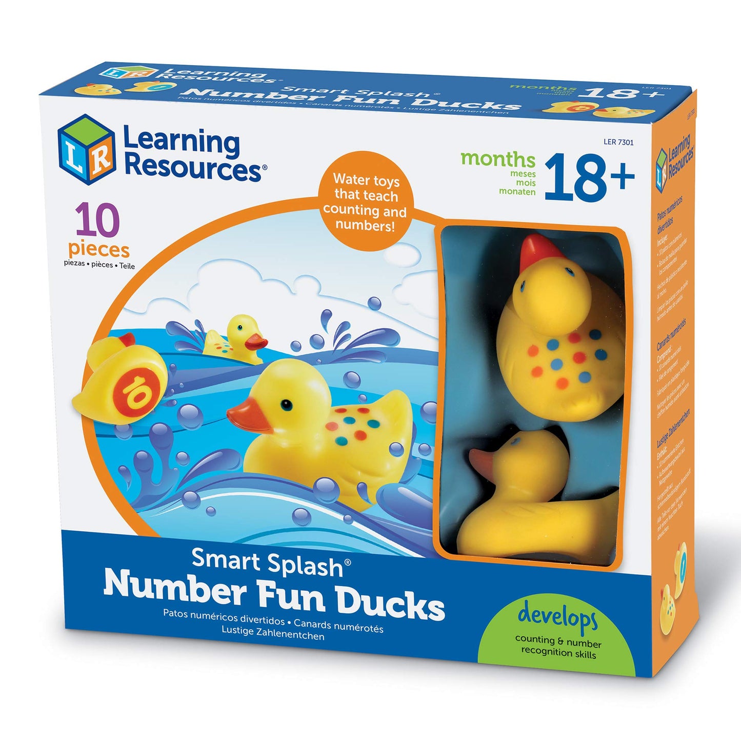Learning Resources Number Fun Ducks - 10 Pieces, Ages 18+ Months Toddler Learning Toys, Preschool Toys, Toddler Bath Toys, Baby Bath Toys