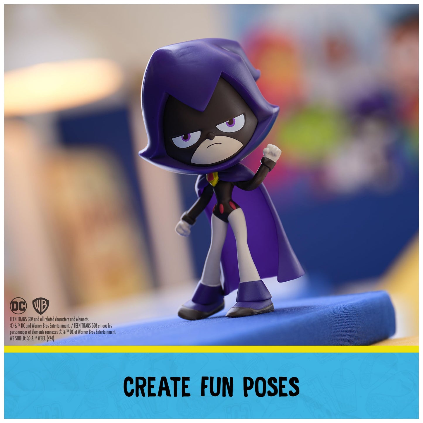 DC Comics Teen Titans Go! Raven Twisty Titans Flexible Action Figure, Kids Toys for Boys and Girls Ages 4 and Up