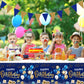 DUAIAI Happy Birthday Decorations, 3 Pcs Navy Blue and Gold Birthday Tablecloth for Boys Girls Men Women, Plastic Disposable Rec