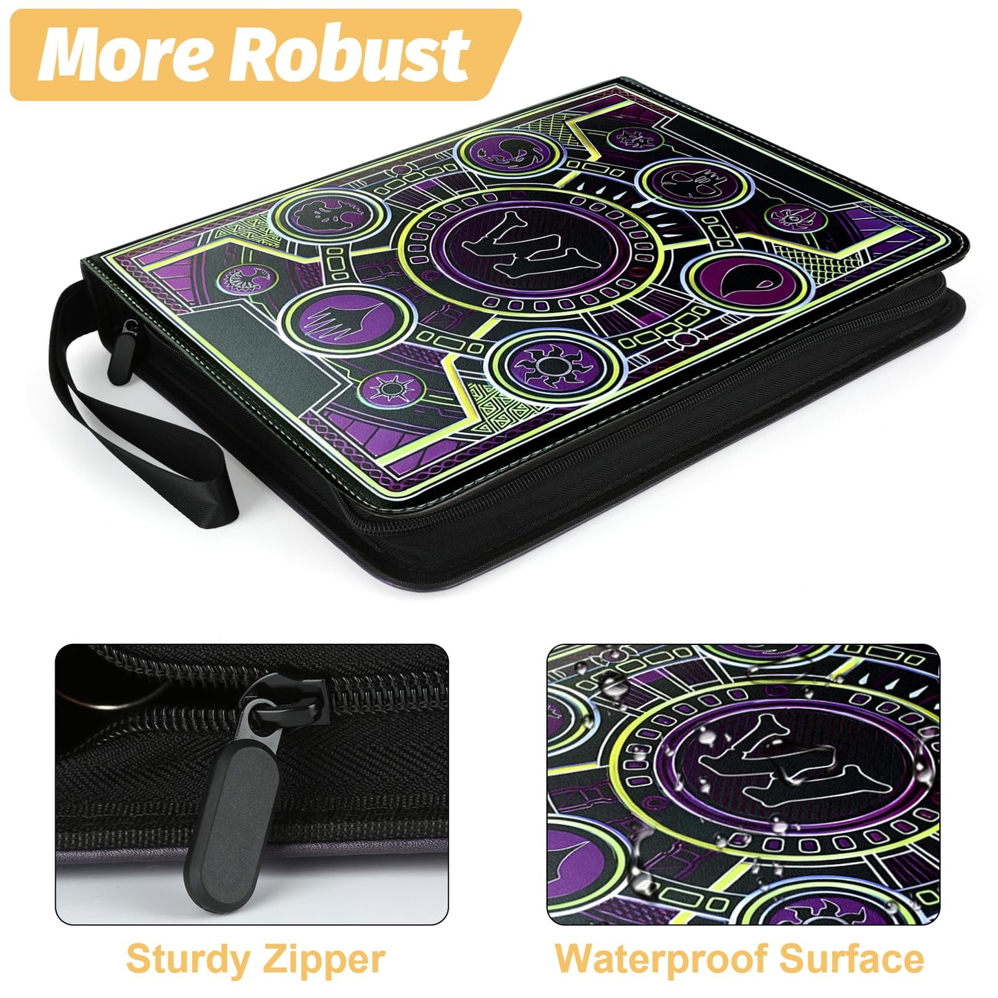 MTGPRO 9 Pocket Card Binder Trading Card Binder enhanced 720 Double PU Card Collection Binder with Sleeves Card Folder for MTG  TCG  Sports Cards  (Purple)