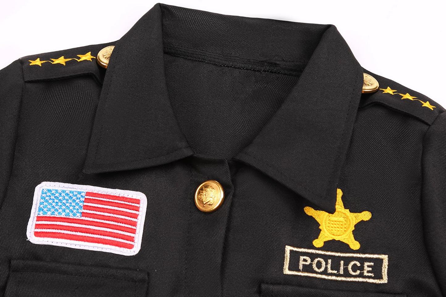 Frekuyrt Kids Police Costume Deluxe Police Officer Costume Cop Outfit Set For Boys Girls Halloween Cosplay Dress Up (8-10 Years)