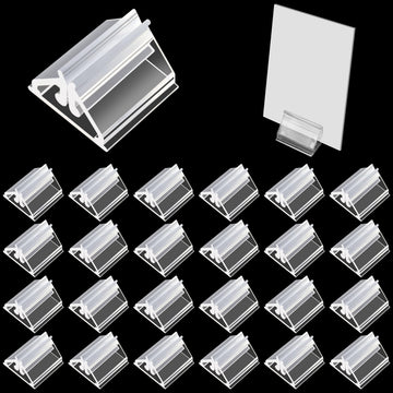 Yhntgb 120 Pcs Plastic Game Card Stands Blank Board Markers Holder For Price Tags Menus Labels Party Favor Supplies Transparent