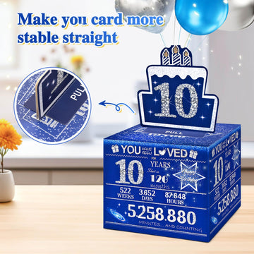 Toyeishi 10 Happy Birthday Money Box For Cash Gift, 10Th Birthday Decorations For Boys And Girls, Gifts For 10 Year Old Boy, Boy