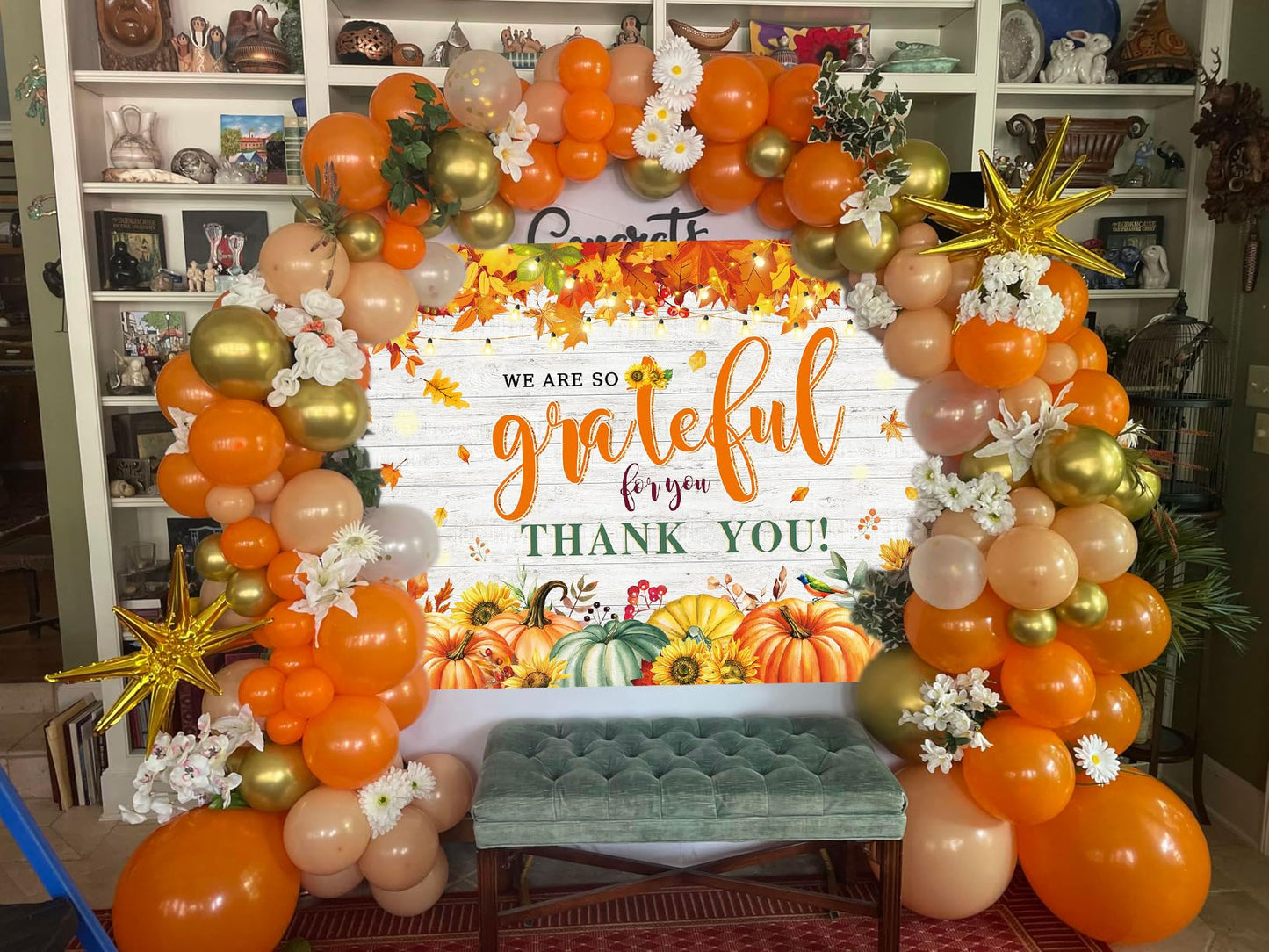 We are So Grateful for You Thank You Banner Backdrop 6x4FT Autumn Pumpkin Thank You for All You Do Background Thanksgiving Emplo