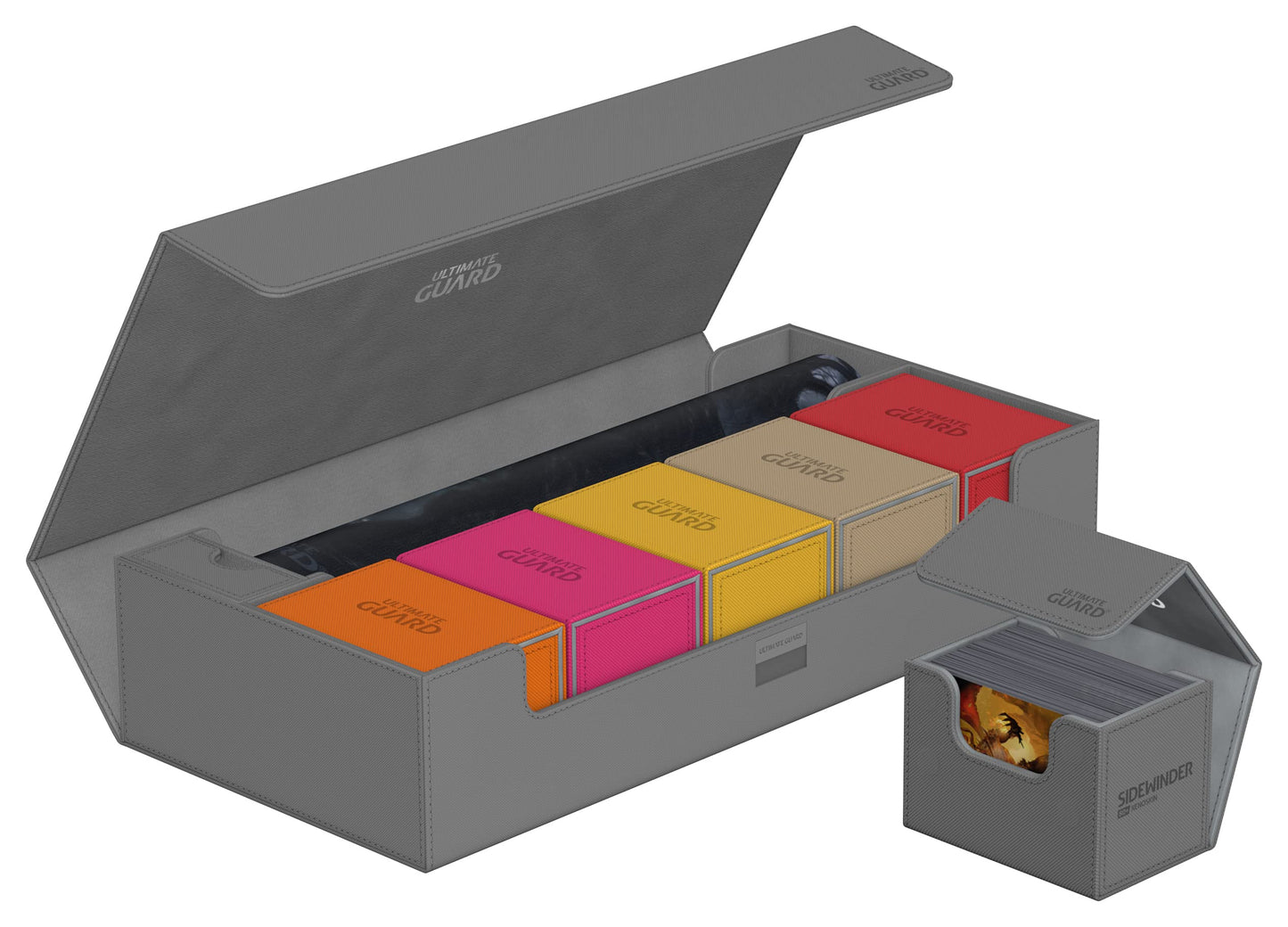 Ultimate Guard Superhive 550+, Deck Case For 550 Double-Sleeved Tcg Cards, Grey, Compatible With Boulders, Magnetic Closure & Microfiber Inner Lining