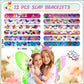 Joyvorite 144 Pcs Butterfly Party Favors Set with Butterfly Straws Keychains Slap Bracelet Tattoo Stickers Wristbands Hair clips