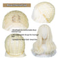 Half And Half Kids Blonde Wig Long Curly Child Wigs For Kids Girls, White Golden Middle Part Girl'S Costume Wavy Wig Heat Resist