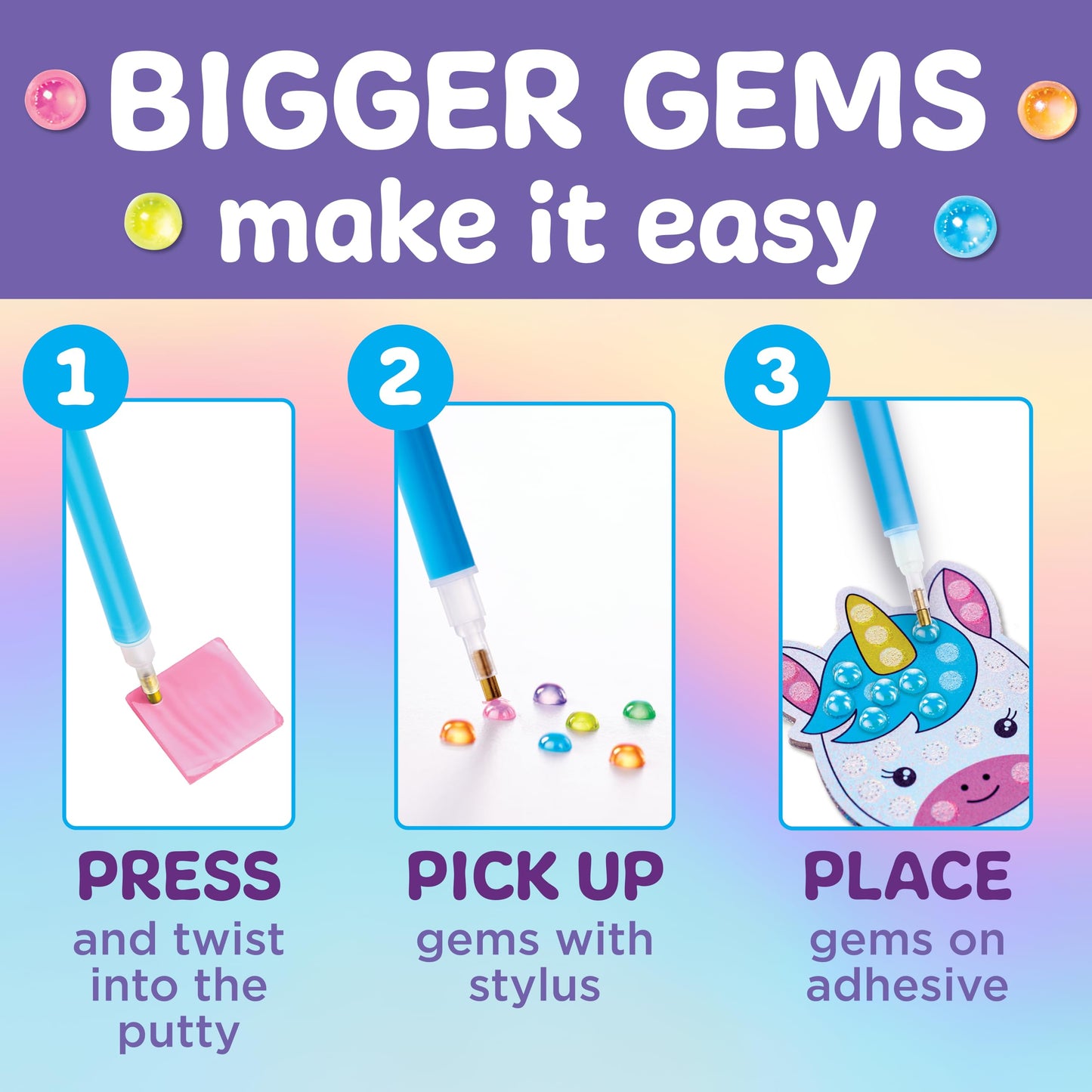Creativity for Kids Bubble Gem Art: Pearl Pals, Disco Party Craft Kits, Arts and Crafts for Kids, Kids Toys and Unicorn Gifts fo