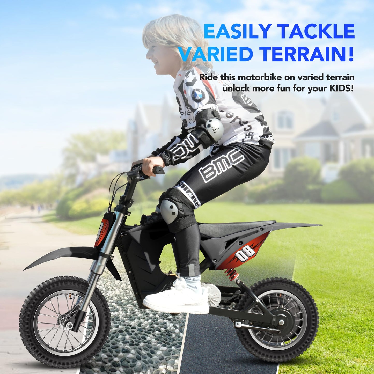 36V 350W Electric Dirt Bike - Fast Speed Electric Motorcycle Up to 16 MPH & 10 Miles Long-Range, 3-Speed Modes, Twist Grip Throt