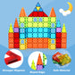 OugerToy Magnetic Building Tiles for Kids,64 PCS Educational Magnetic Stacking Blocks for Boys Girls, Magnets Construction Toys,