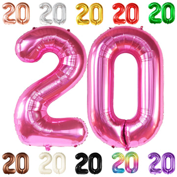 Katchon, Hot Pink 20 Balloon Number - 40 Inch | 20Th Birthday Decorations For Women | Number 20 Birthday Balloons, 20 Year Old Birthday Decorations | 20Th Birthday Balloons, 20 Birthday Decorations