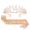 CIEHER 14th Birthday Crown and Sash for Girls, It s My 14 Bday Sash, 14th Birthday Decorations Rose Gold