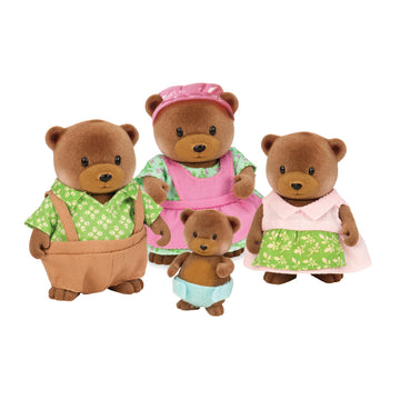 Lil Woodzeez - Healthnuggle Bear Family Set - 4 Collectible Doll Figures with Storybook - Encourages Imaginative Pretend Play -