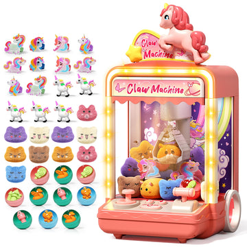 Aiqi 35 PCS Kids Claw Machine, Mini Candy Vending Grabber, Prize Dispenser Toys for Girls and Boys, Electronic Claw Game Machine