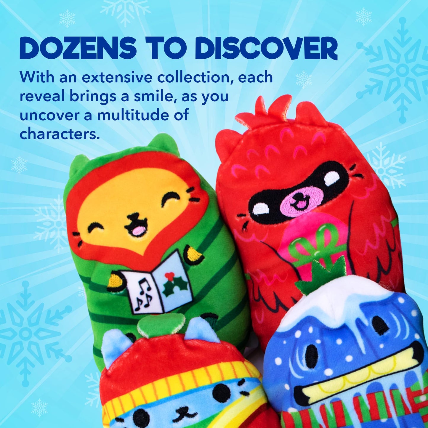 Cats Vs Pickles 4 Pack Christmas Bean Mystery Bags - 4 Inch Bean Filled Plushies - Stocking Stuffers - Blind Bags For Girls And
