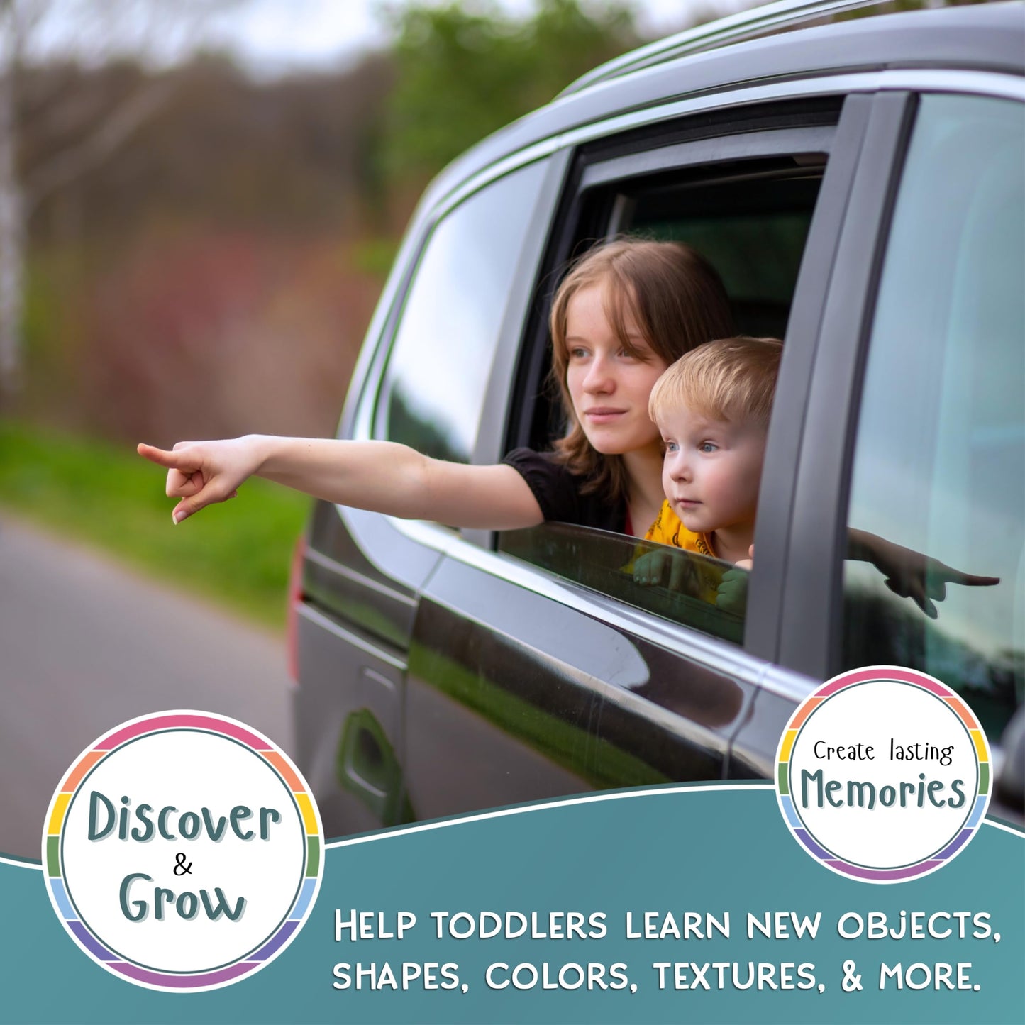 LMC Products Children's Scavenger Hunt Cards - Educational Games for Ages 2+ - Travel Edition - 3.5"x3.5"x1.5" - Plastic