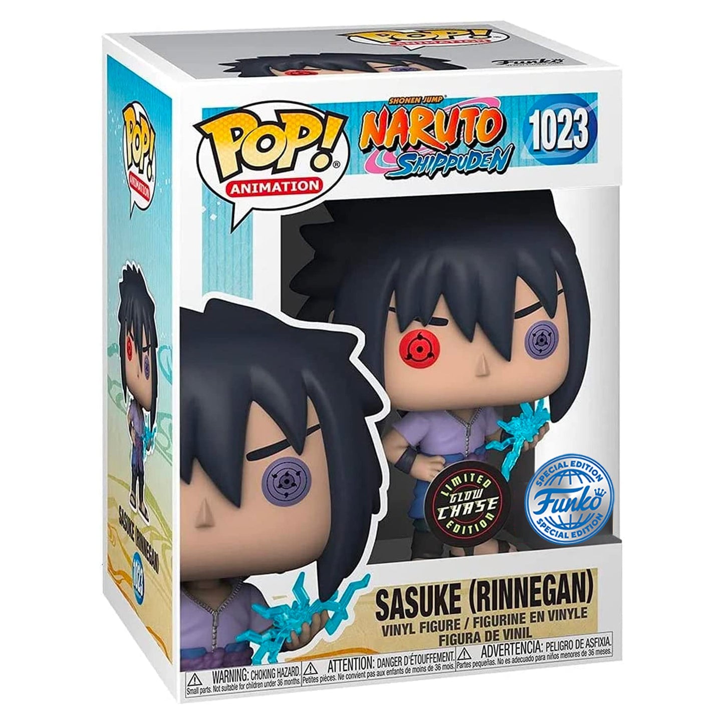 Funko Pop Naruto Shippuden Sasuke Uchiha Rinnegan w/Chidori Chase Figure - Multicolor Vinyl - AAA Anime Exclusive