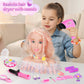 Everideals 39PCS Hair Styling Doll Head Makeup Kit for Girls,Pretend Play Hair Styling Set,with Hairdryer Curling Iron Crown Hai