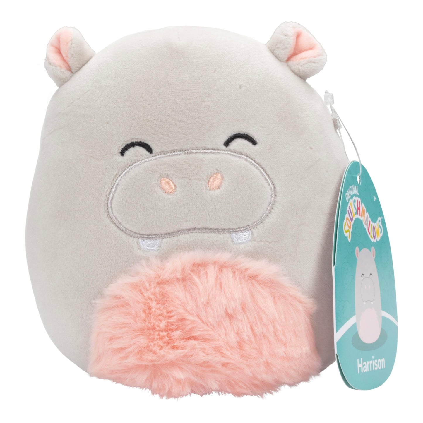 Squishmallows Original 5-Inch Harrison The Hippo - Official Jazwares Easter Plush - Collectible Soft & Squishy Mini Basket Stuffer Stuffed Animal Toy - Add To Your Squad - Gift For Kids, Girls & Boys