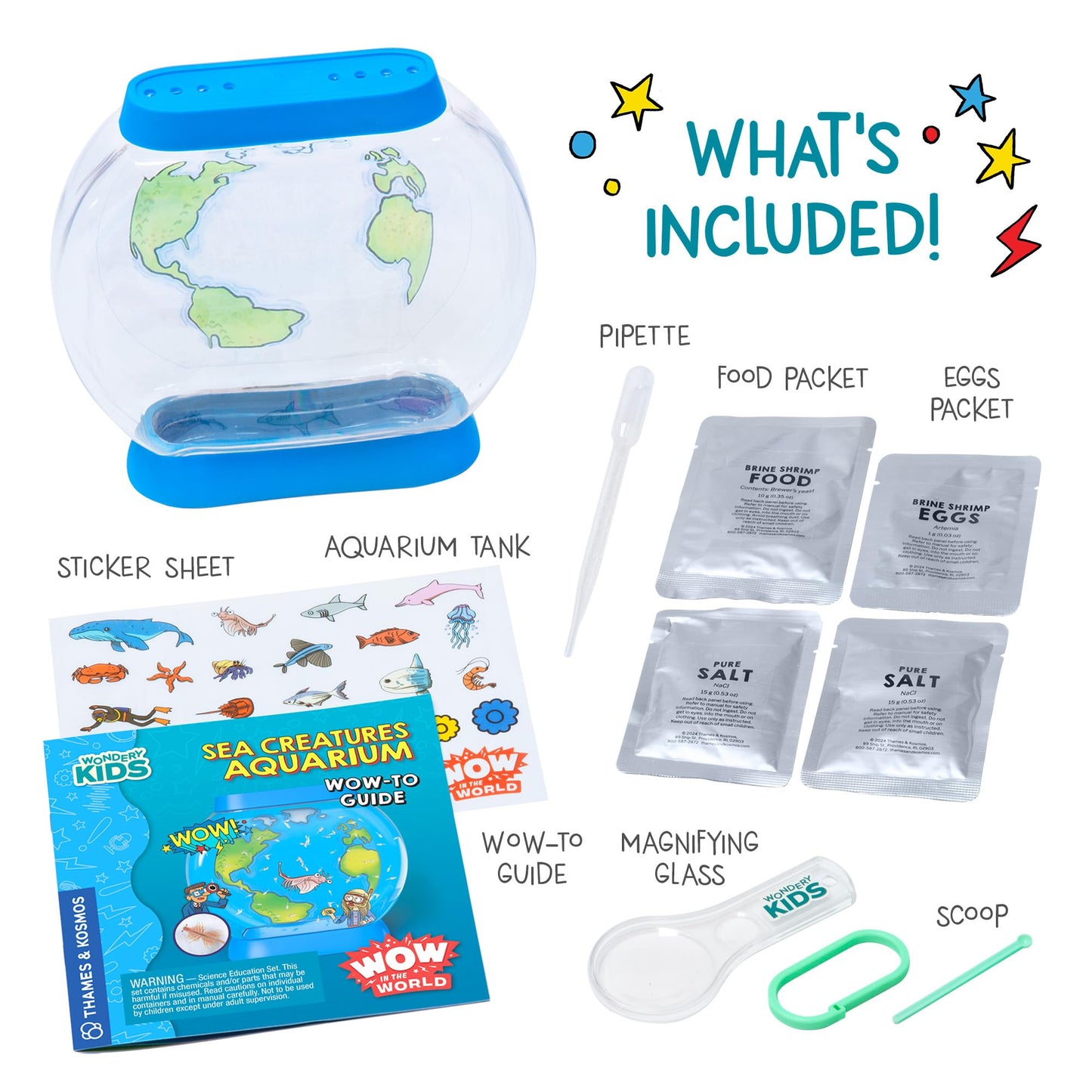 Wow In The World Sea Creatures Aquarium | Hatch & Raise Real Brine Shrimp (Easy Care), Customizable Tank, Companion Audio Conten