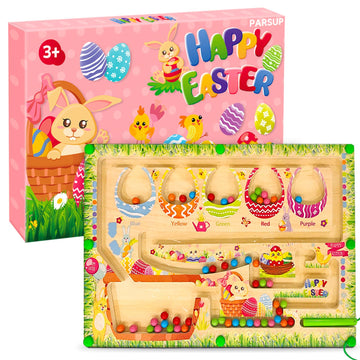 Easter Game, Magnetic Color & Number Maze Puzzle, Montessori Fine Motor Skills Toys For Girls Boys, Early Learning Toys, Gifts,