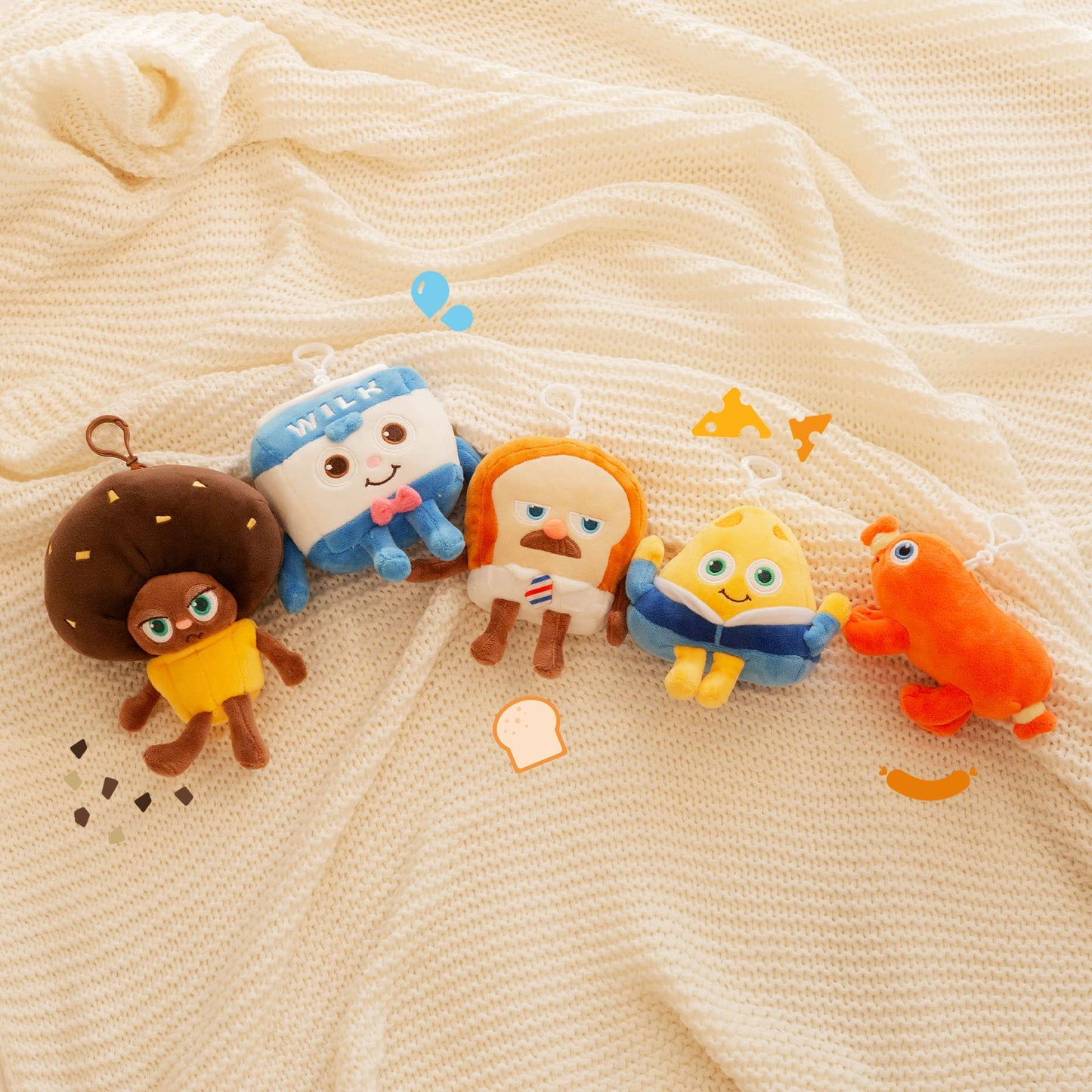 TOYTRON Sausage Plush Doll Keychain  Cute Stuffed Animals  Food Plushies  Bread Barbershop  Cute Gifts for Kids  Bogg Bag Accessories  Backpack Charms  Kawaii Keychain  Loveys for Babies  6''