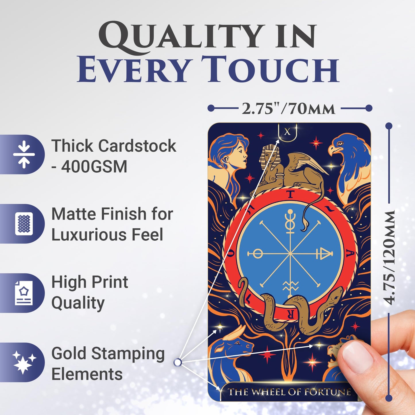 Wyspell Blue Starlight Tarot Deck: Starry Sky-Inspired Tarot Cards With Guide Book - Unique Tarot Cards Set- Tarot Cards For Beginners