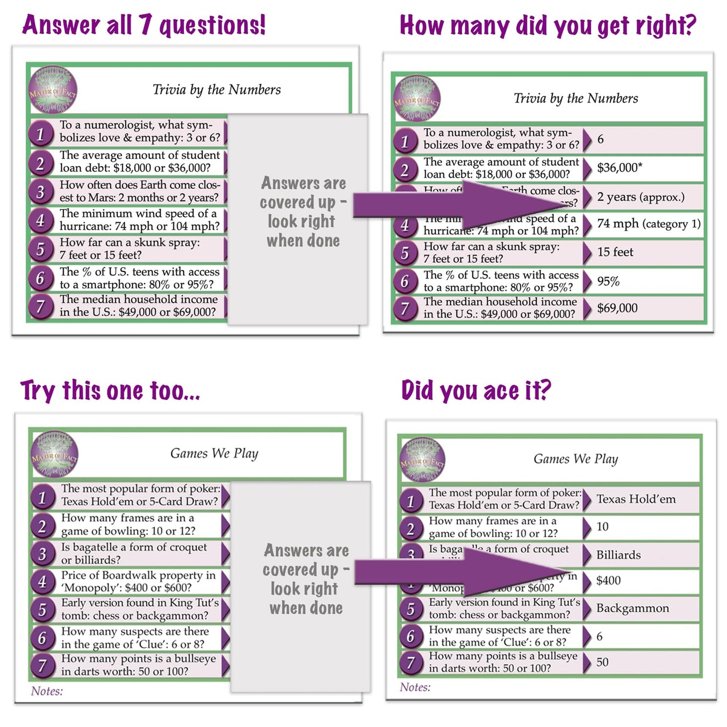 Matter Of Fact - A Rapid-Fire Trivia Challenge Board Game Featuring Unique Eclectic Card Categories - Adults & Family Game Night